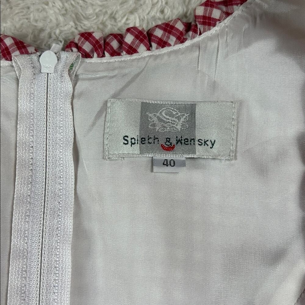 Spieth and Wensky checked deer and elk embroidered Austrian dirndl dress 40 M - Picture 9 of 9
